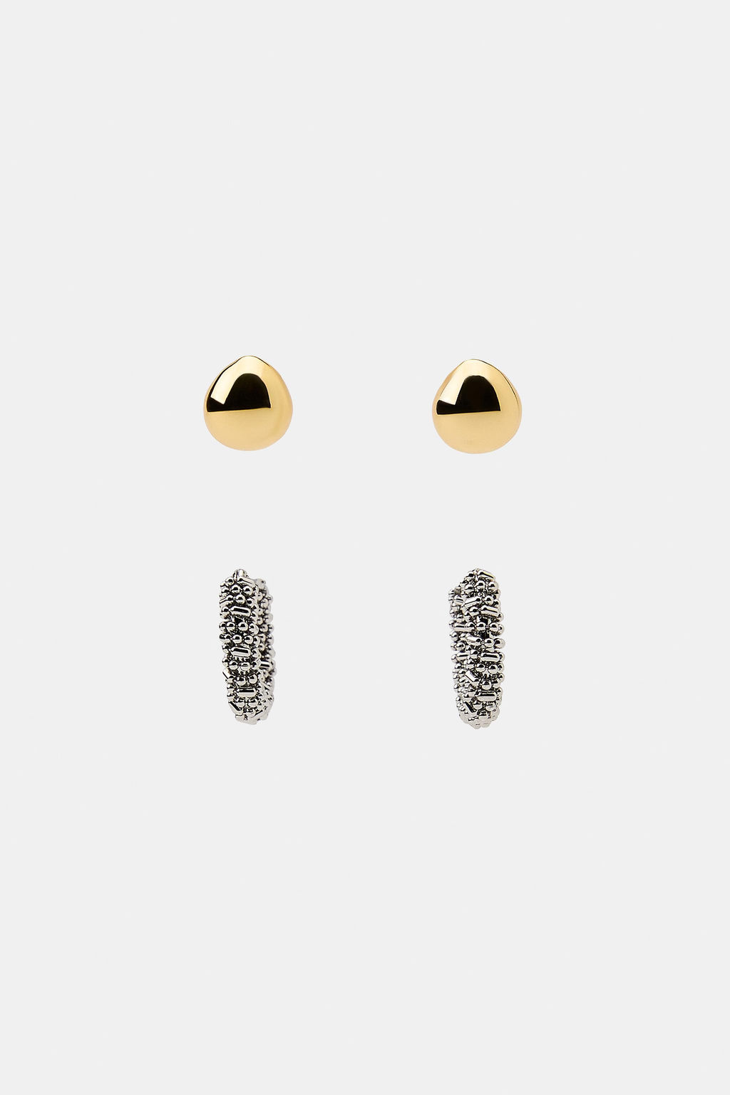PACK OF MISMATCHED HOOP AND BALL EARRINGS - Zara фото 3