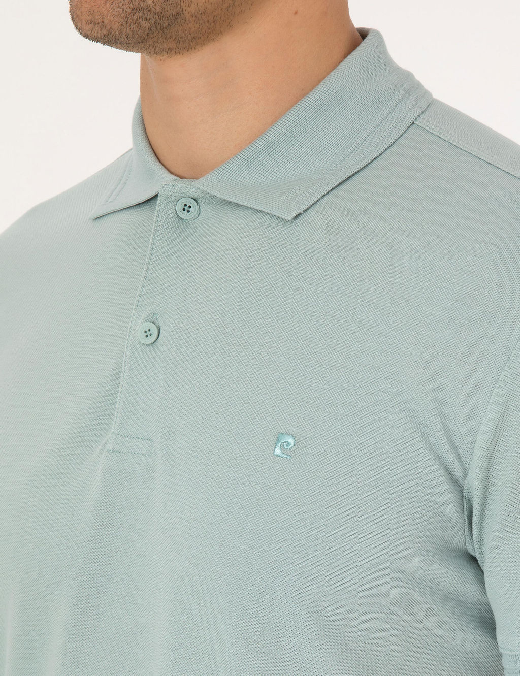 Koyu Mint Slim Fit %100 Pamuk K_vr_lmaz Polo Yaka Basic Ti__rt