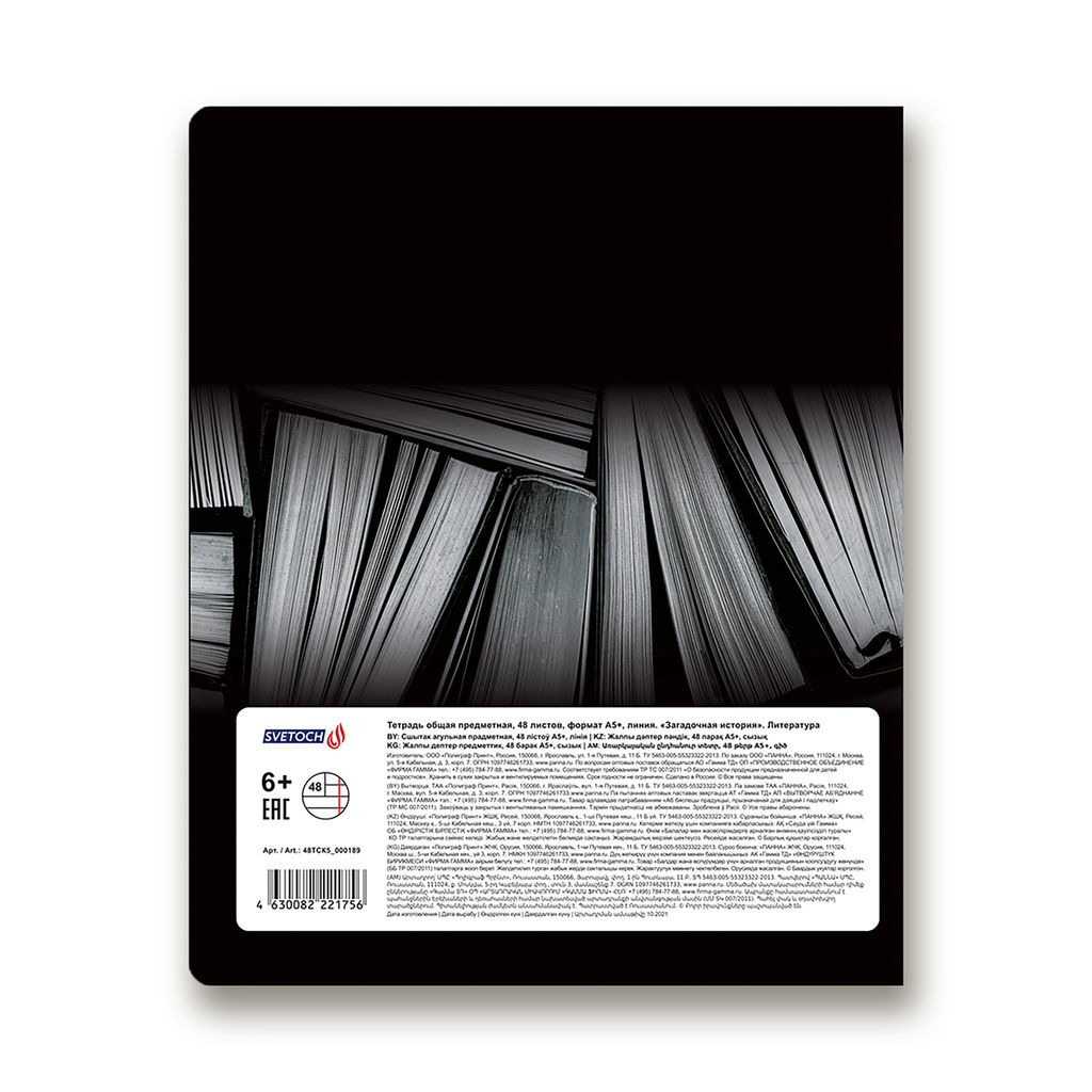 Светоч Тетрадь предметная Загадочная история A5 48 л. на скобе 65 г/кв.м , белизна 100 % 10 шт. , линия 48ТСК5_000189 Литература  фото 3
