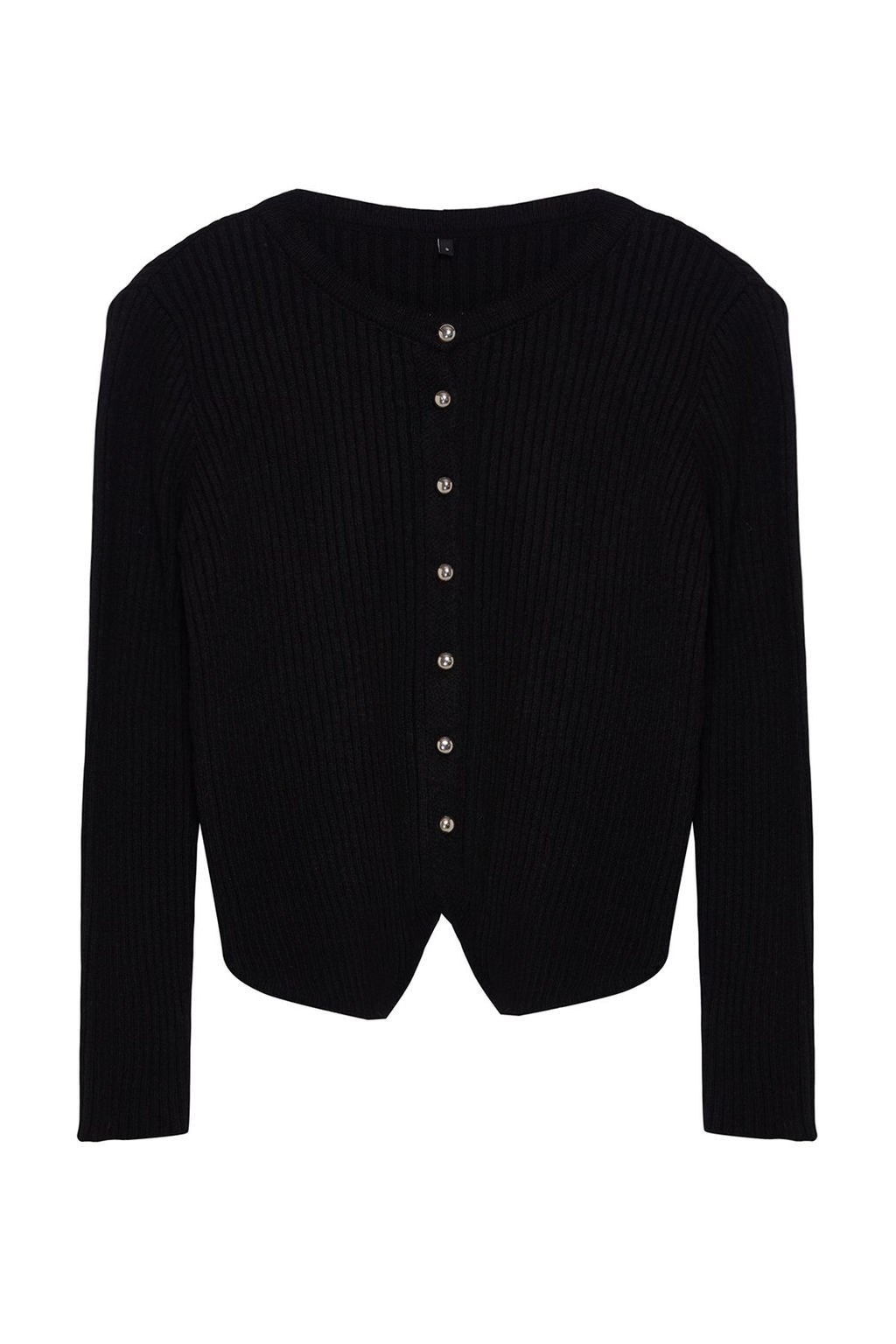 TRENDYOLMILLA Siyah Bisiklet Yaka Ceket Gorunumlu Triko H?rka TWOAW25HI00172  фото 6