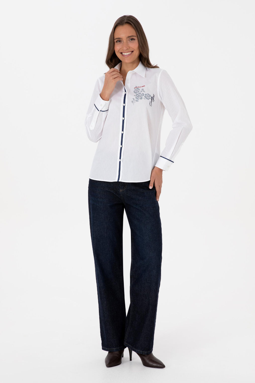 Kad_n Beyaz Uzun Kollu G_mlek - U.s. polo assn фото 4