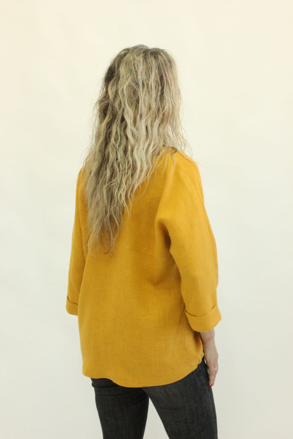 100% ЛЁН блузка рубашка по низу кулиска - Елецкие узоры фото 8