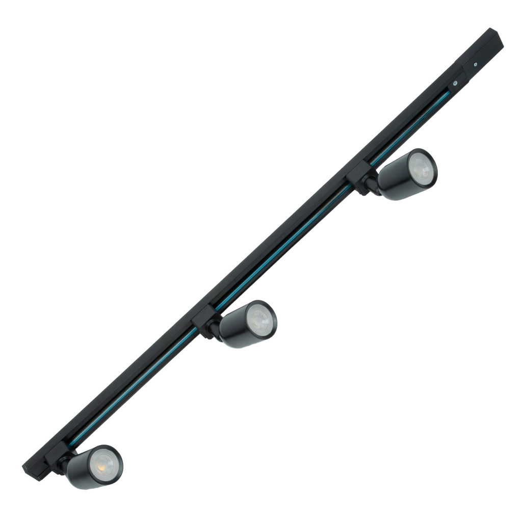ULB-Q292 8W/4200К/K BLACK SET31 Светильник-прожектор светодиодный трековый, в составе набора из 3 штук на шинопроводе 1 м с коннектором. 1800 Лм. Белый свет (4200К). Корпус черный. ТМ Volpe.