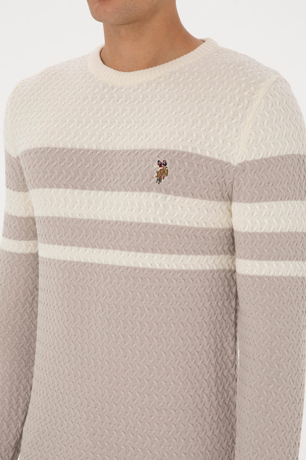 Erkek Slim Fit Bisiklet Yaka Ta_ Kazak - U.s. polo assn фото 7
