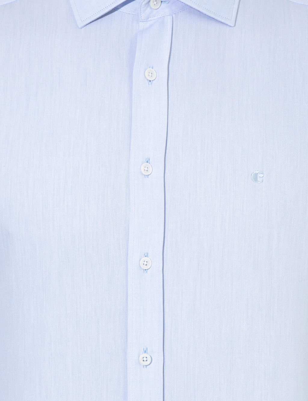 Голубая базовая рубашка зауженного кроя с длинным рукавом - Cacharel фото 12
