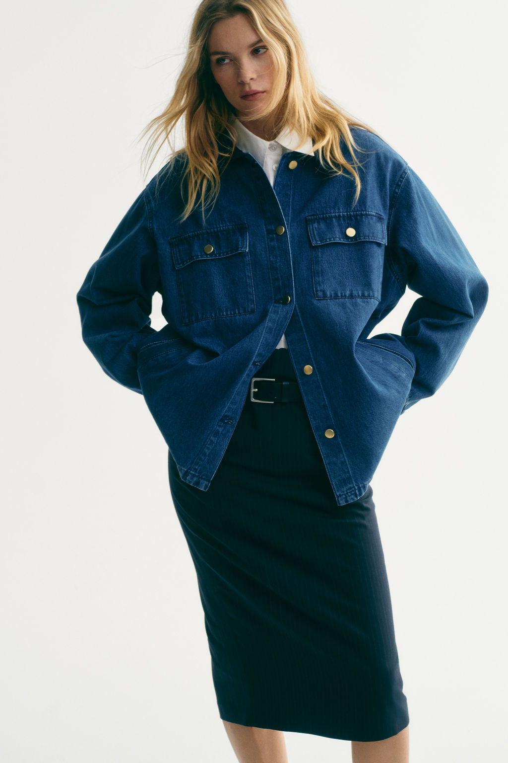 Chaqueta denim con cuello de pana - H&m фото 2