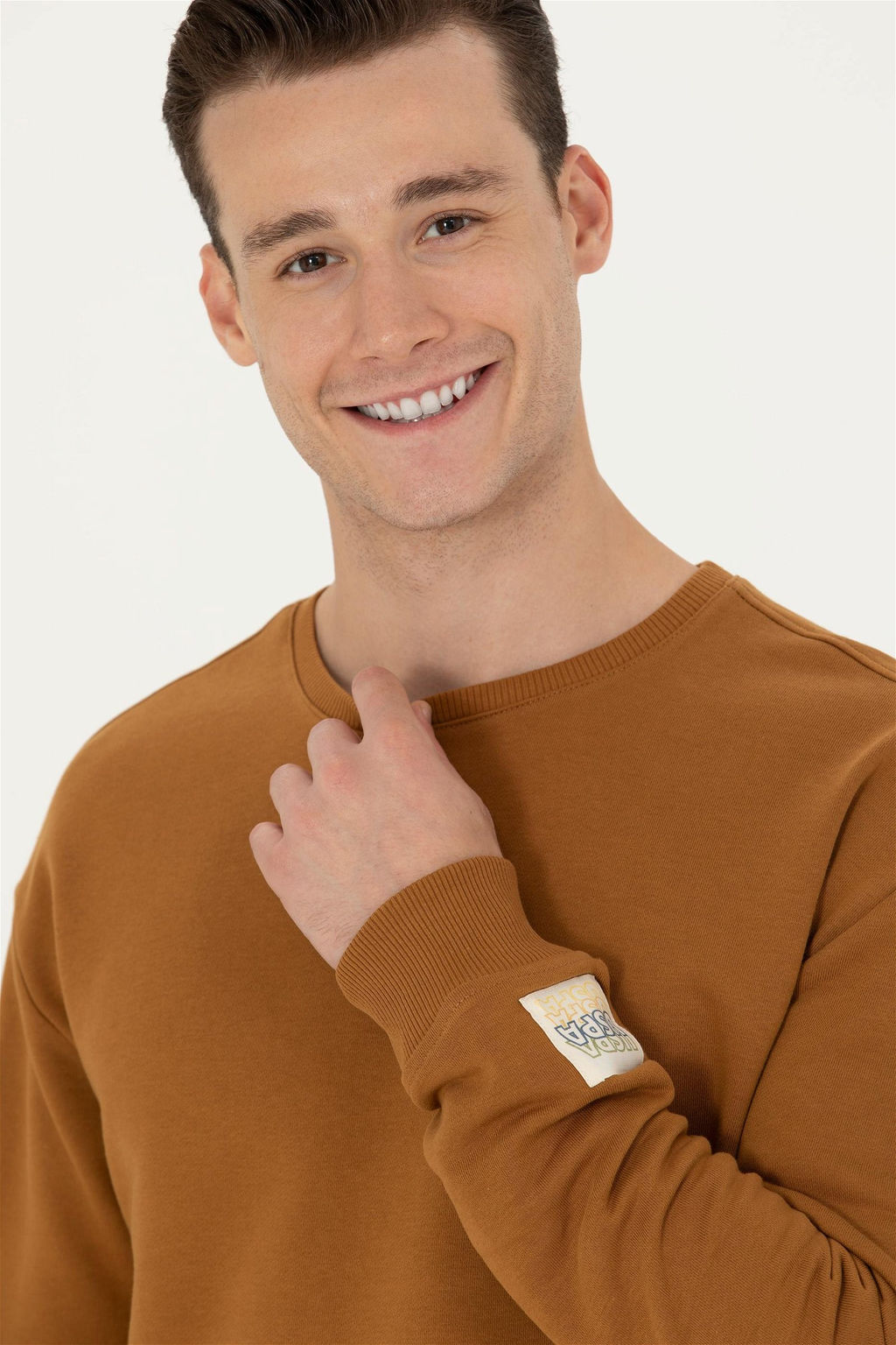 U. S. Polo Assn Мужской комфортный свитшот кокосового цвета с круглым вырезом - U.s. polo assn фото 9