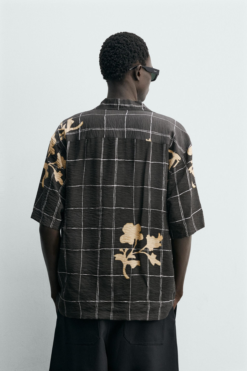 CAMISA FLUIDA ESTAMPADO COMBINADO / Gris oscuro - Zara фото 3