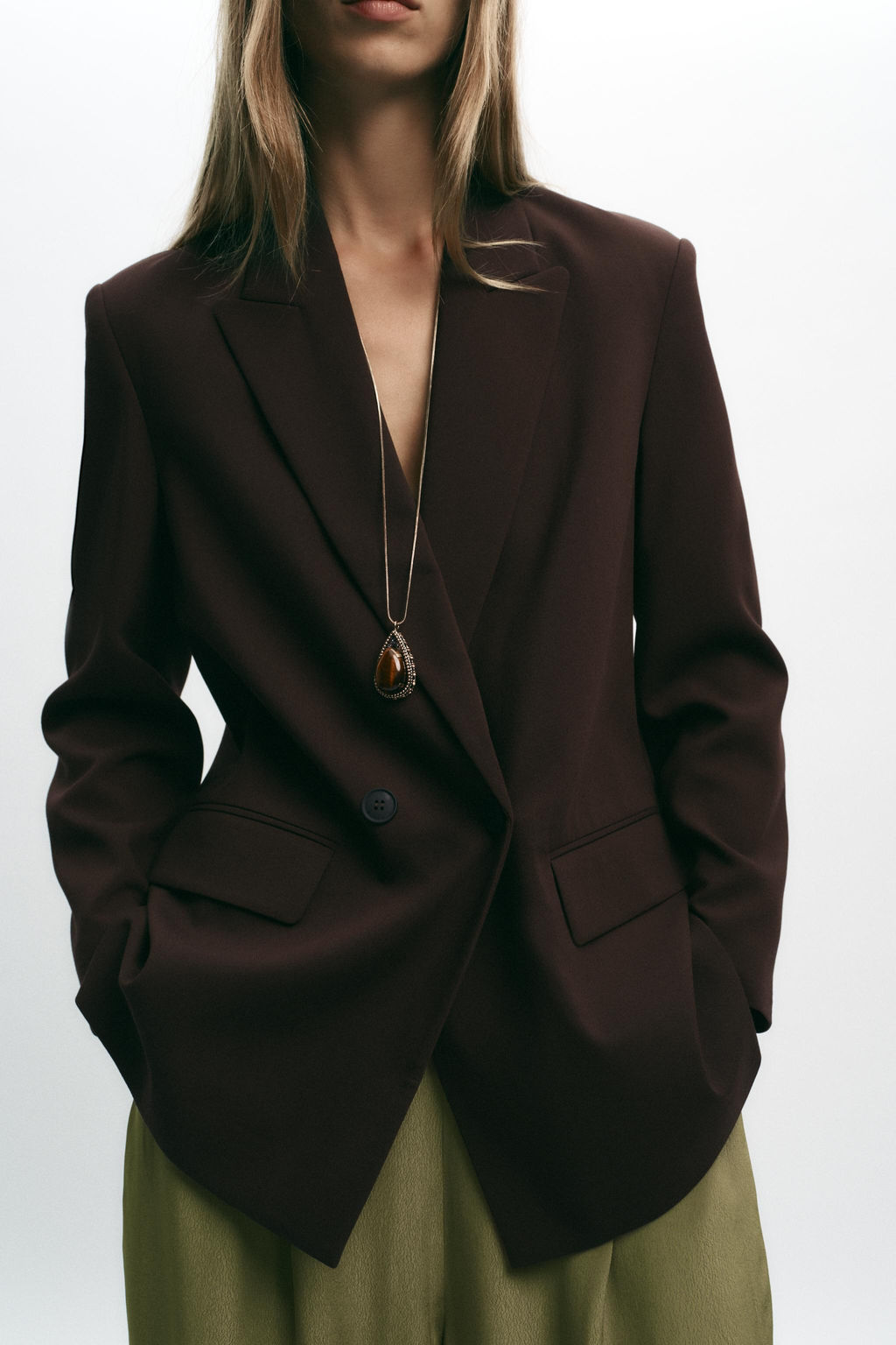 BLAZER CRUZADA OVERSIZE / Marr?n - Zara фото 4
