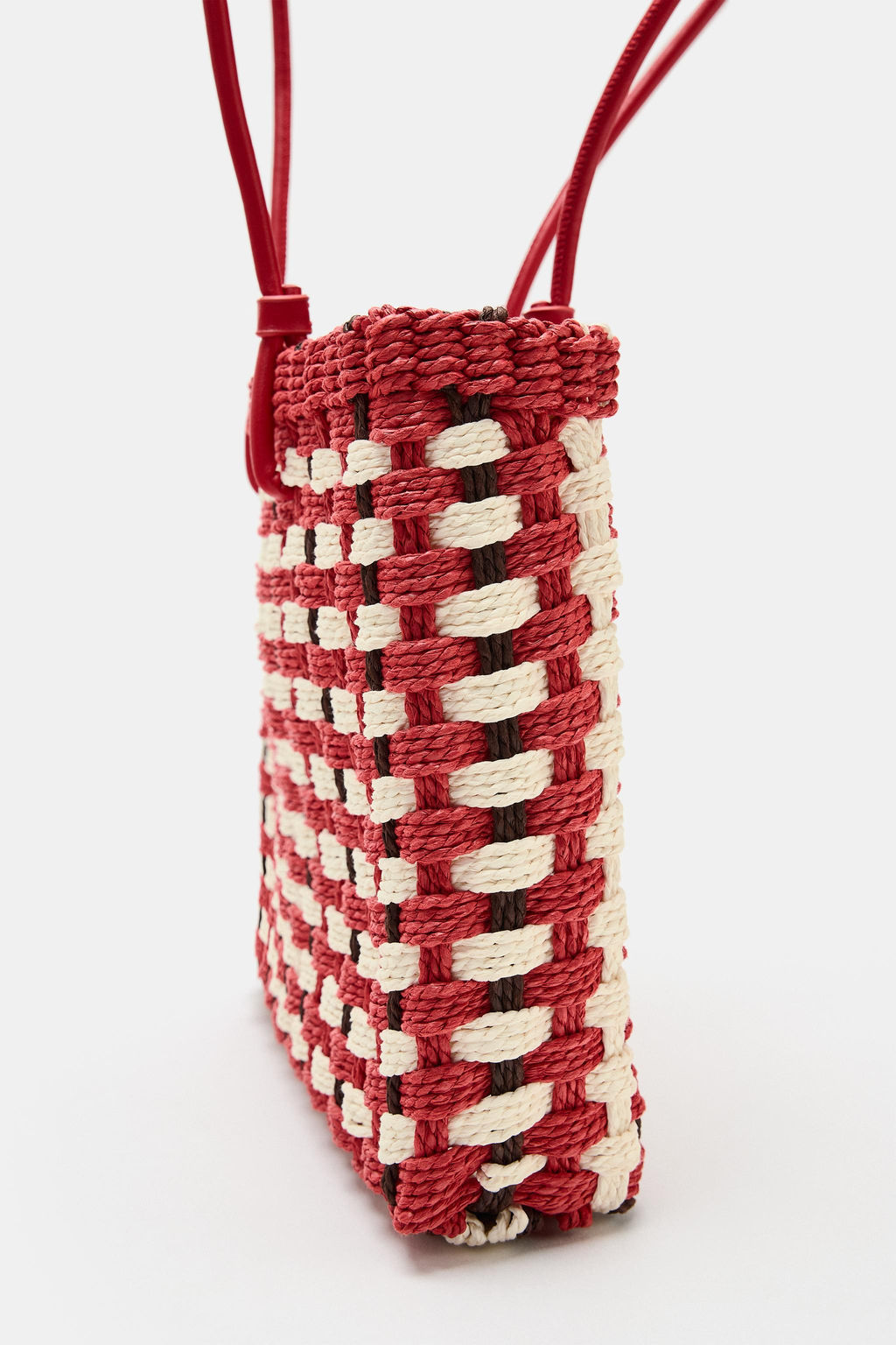 BOLSO MINI SHOPPER EFECTO TRENZADO / Rojo - Zara фото 9