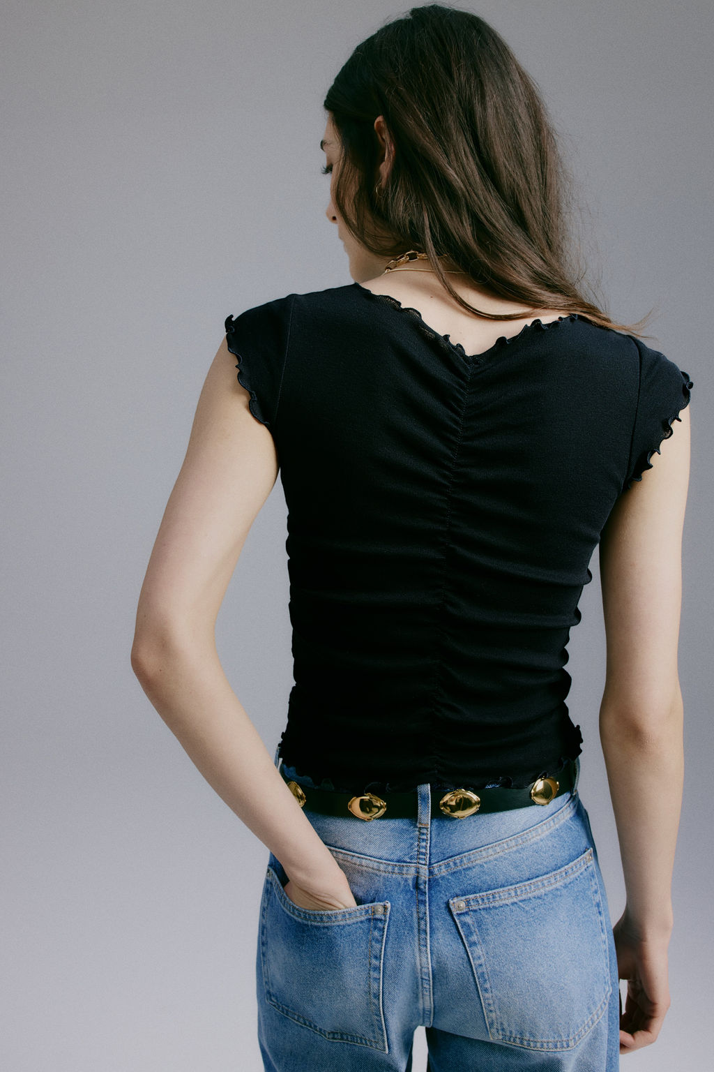 Top drapeado de algod?n - H&m фото 4