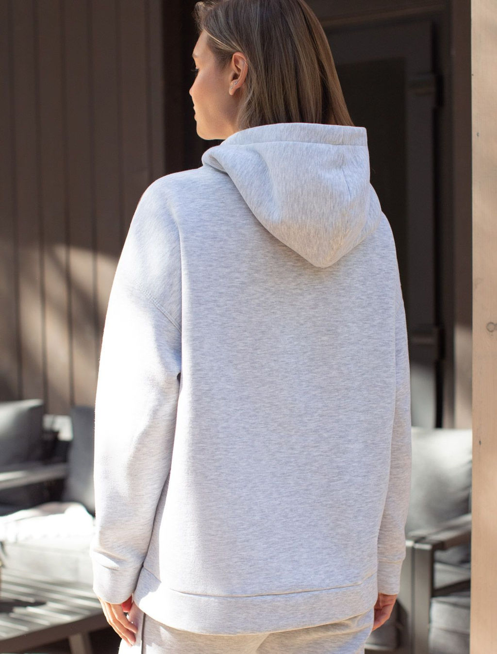 Худи Vilatte из футера серый меланж  фото 3