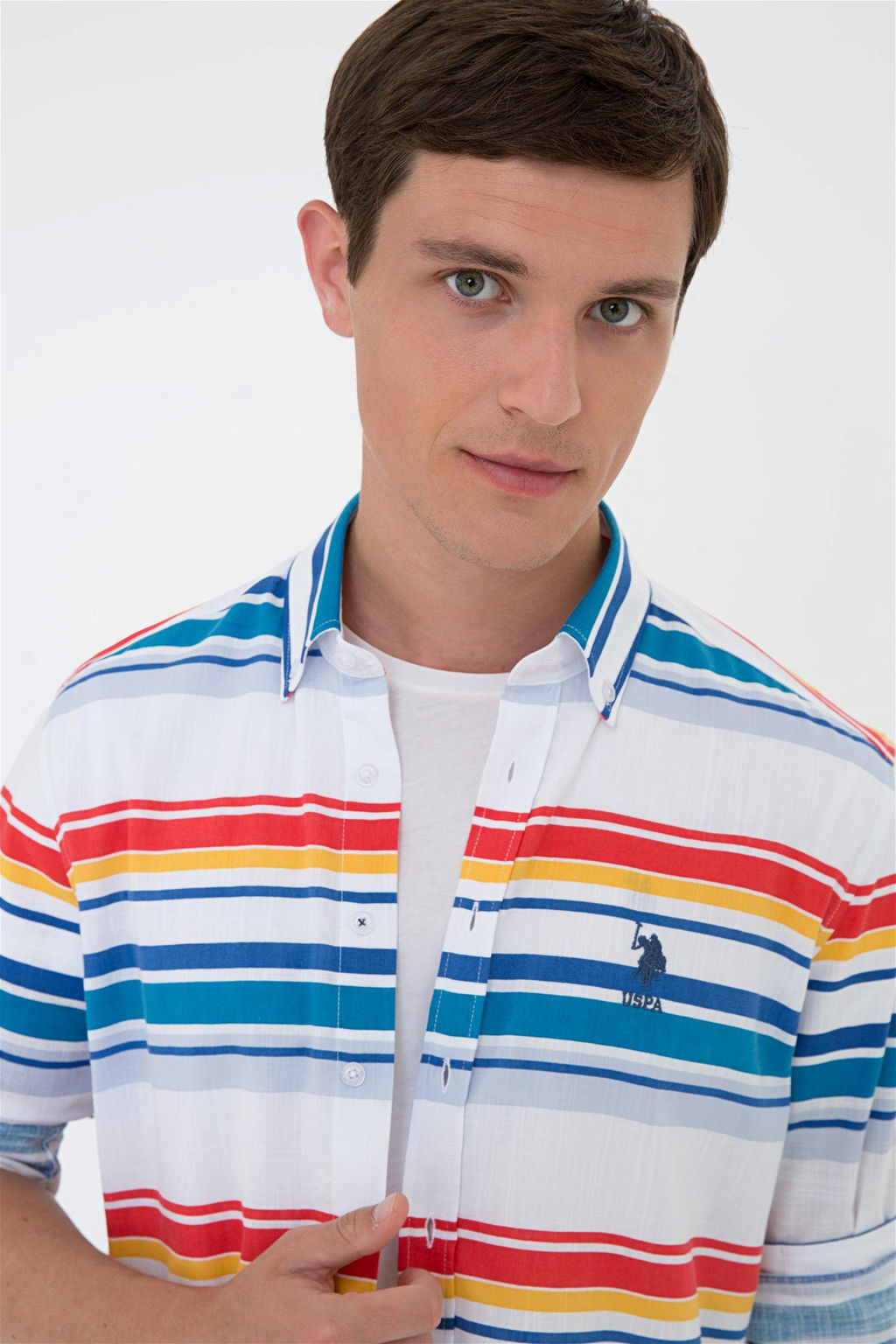 Мужская белая рубашка с длинным рукавом Неожиданная скидка в корзине - U.s. polo assn фото 2