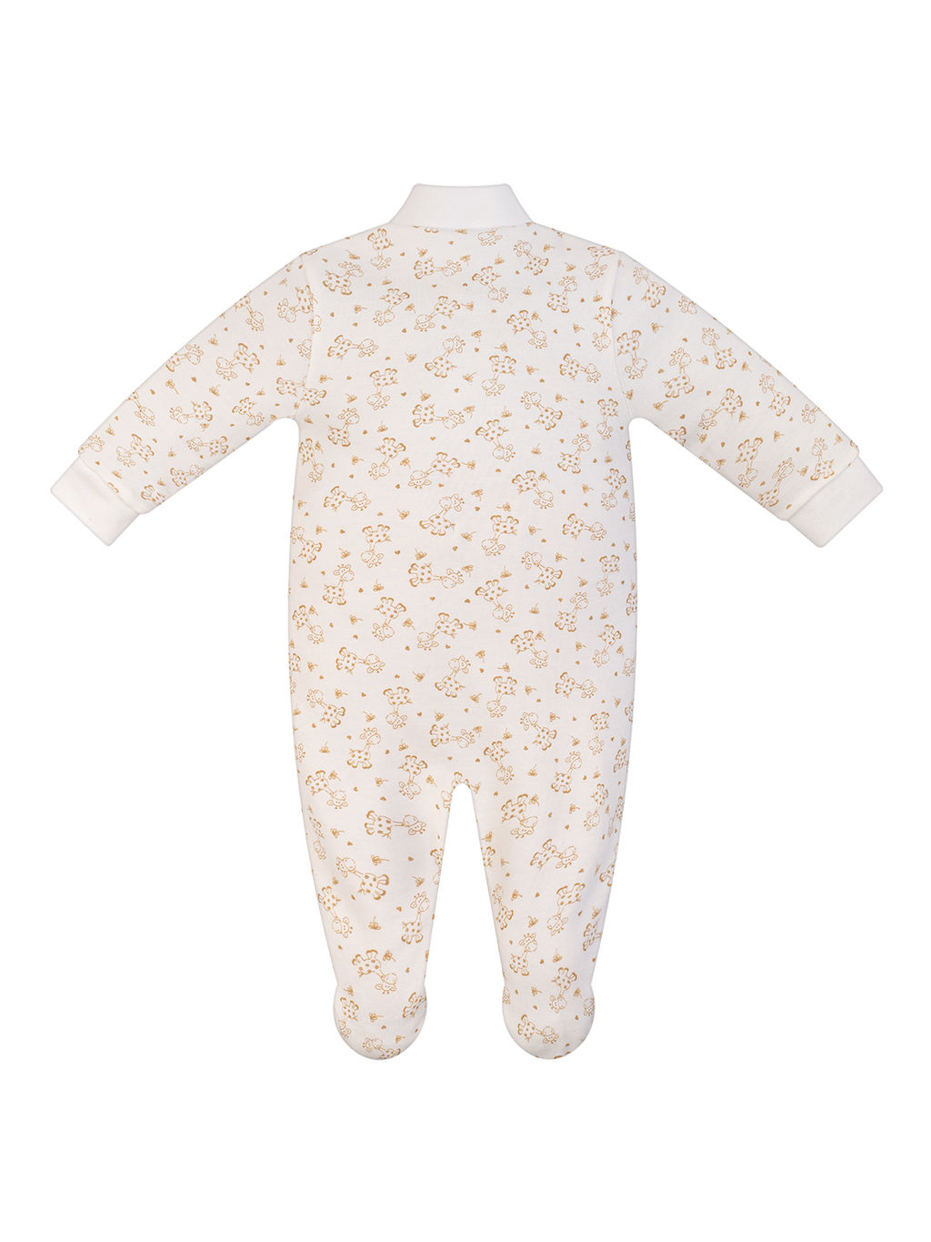 Комбинезон ясельный молочный принт жирафики