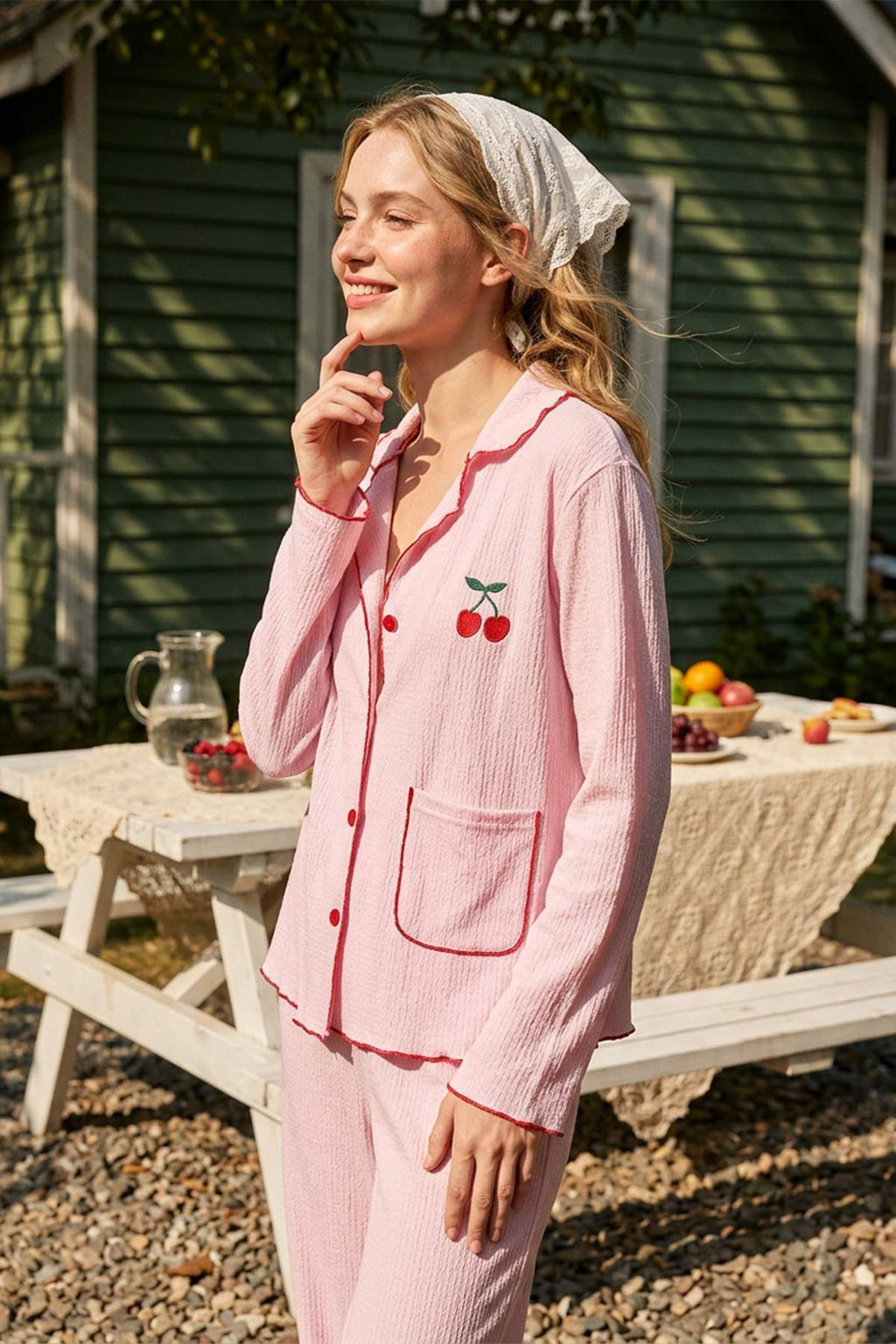Pembe Kiraz Nak?sl? Cepli Baby Overloklu Burumcuk Dokulu Orme Pijama Tak?m? THMSS26PT00018 - Trendyolmilla фото 17