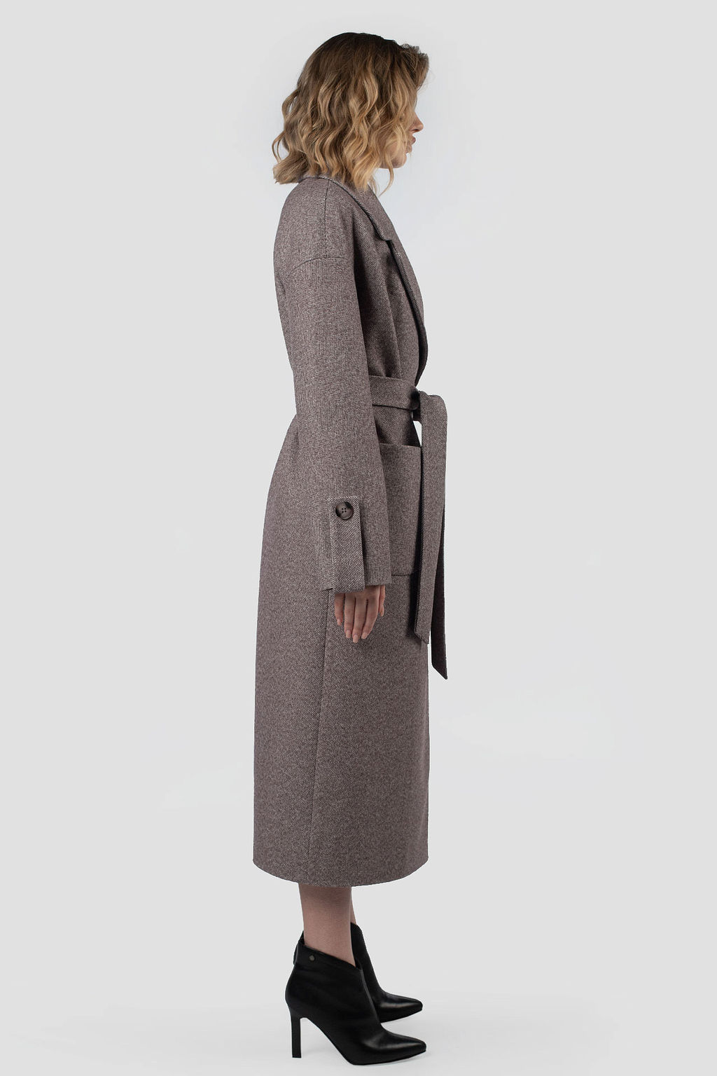 01-12229 Пальто женское демисезонное (пояс) - El podio фото 12