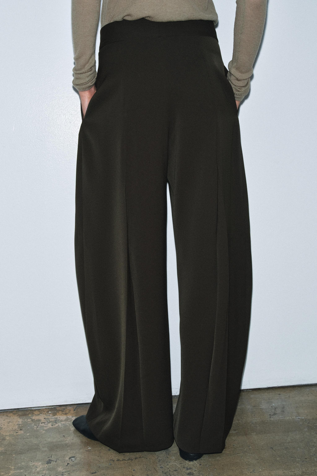 PANTAL?N WIDE LEG ZW COLLECTION / Verde - Zara фото 3