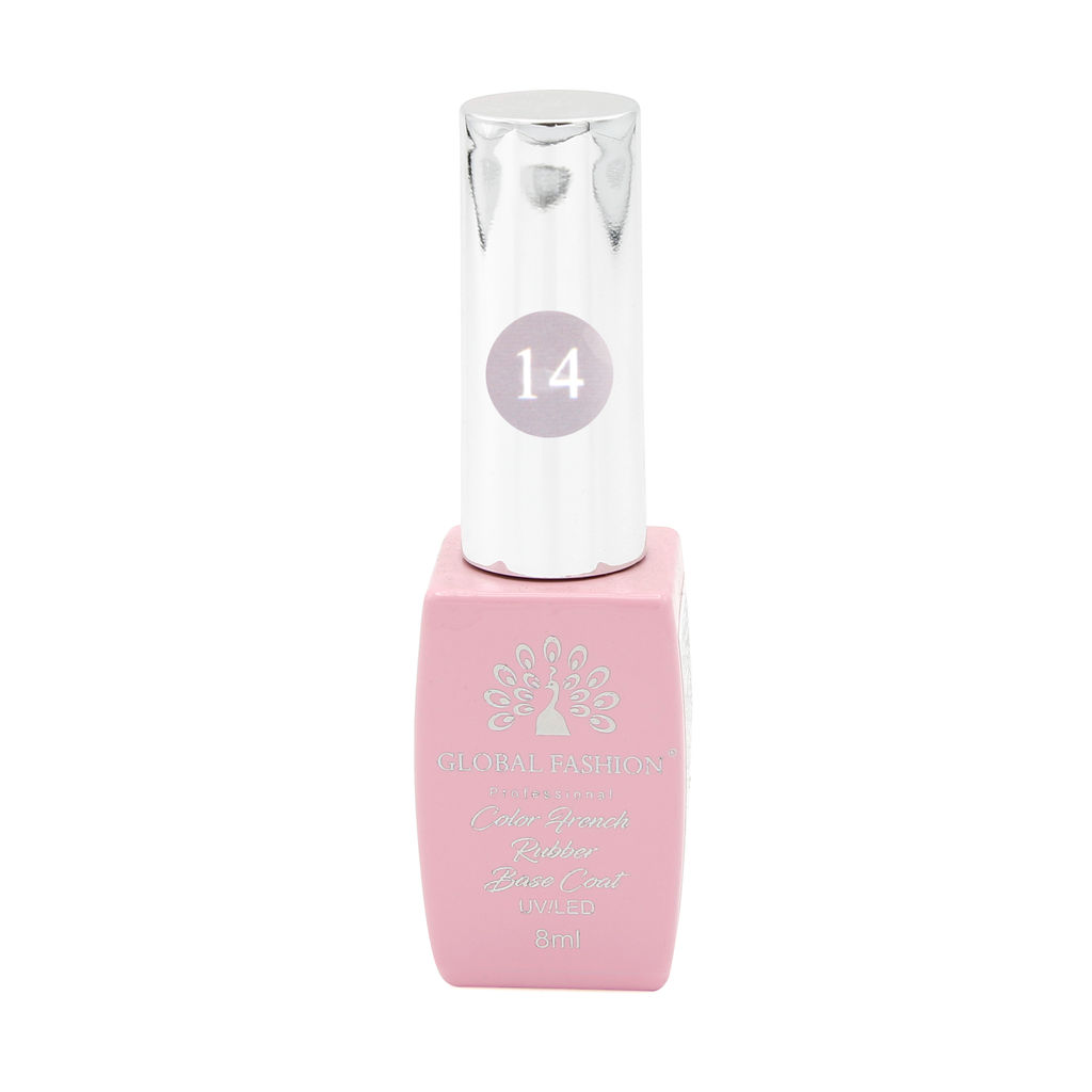 Цветная френч база для гель лака Global Fashion, Color French Base Coat 8 мл, 14  фото 6