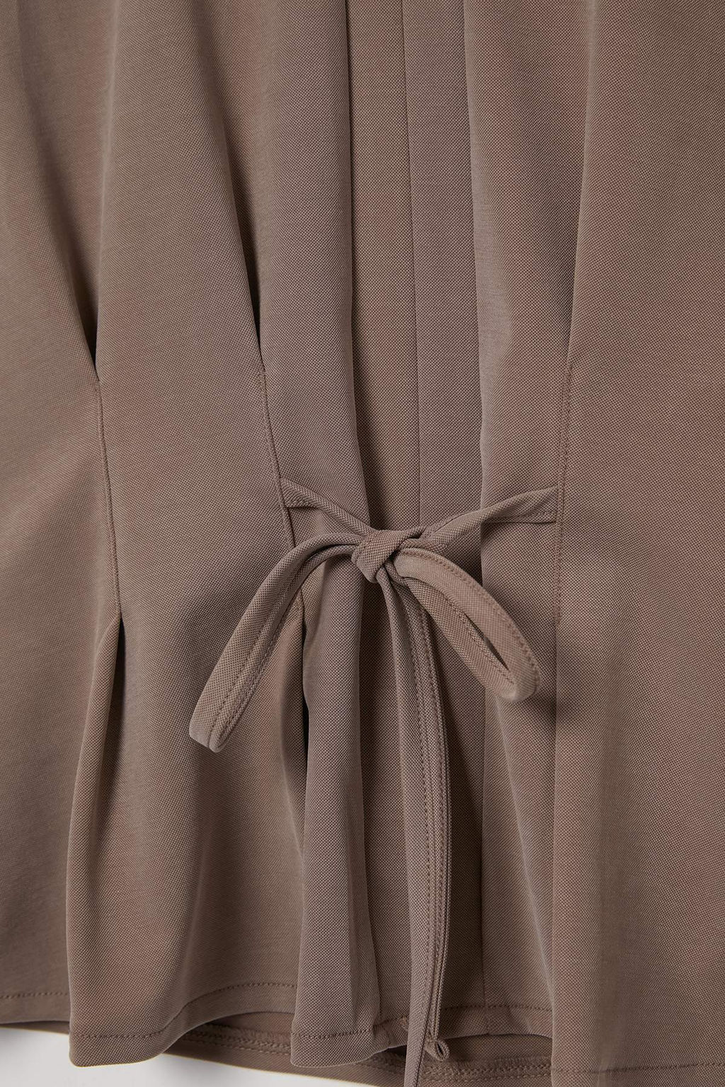 Koyu Vizon D_z Peplum Polo Yaka Kolsuz Pili Detayl_ Modal Kuma_ _rme Bluz TWOAW27BZ00106
