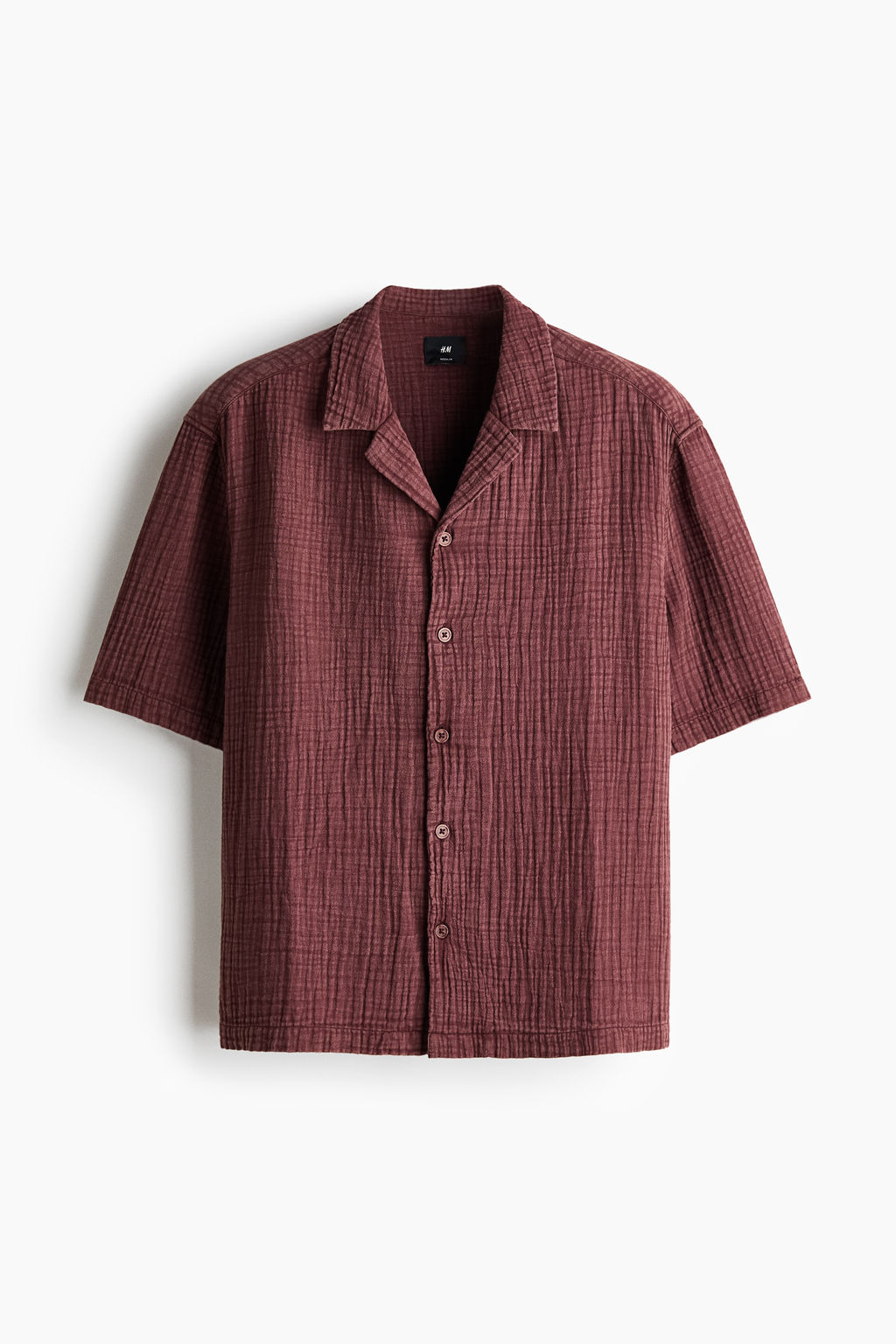 Camisa de muselina de manga corta Relaxed Fit - H&m фото 3