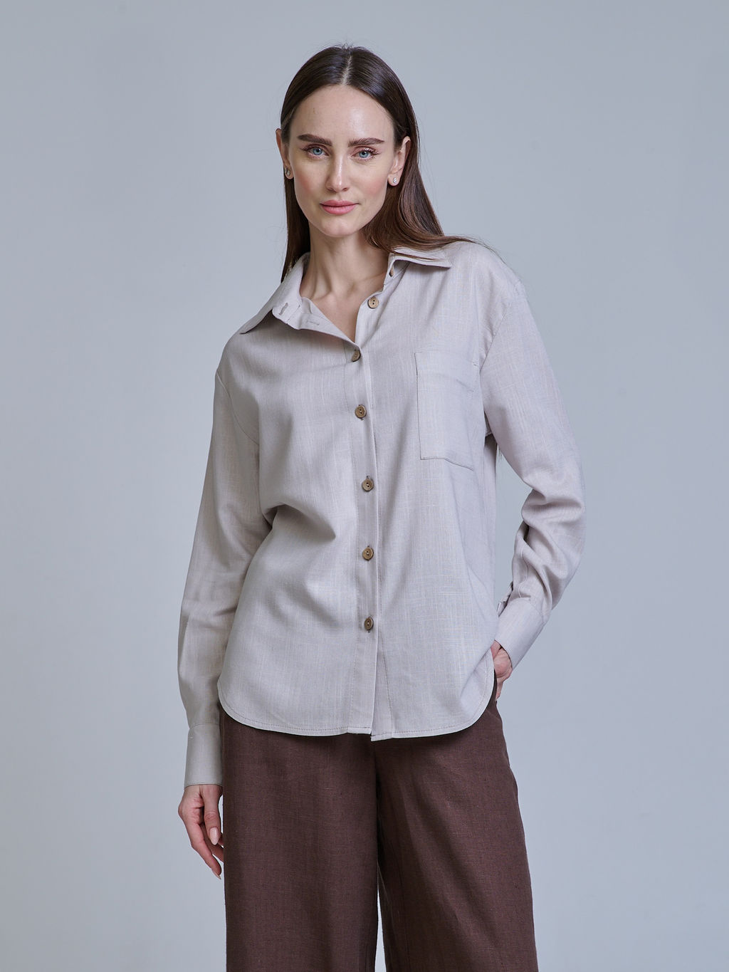 рубашка ЛЕН с ХЛОПКОМ - Трика фото 2