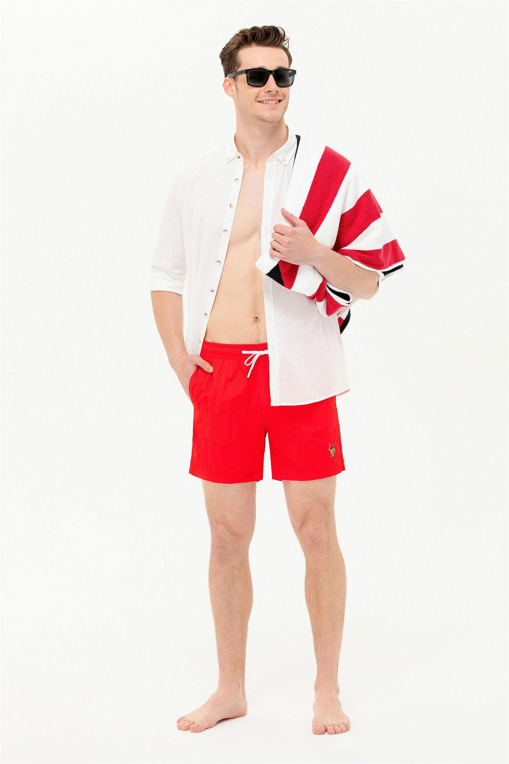 Мужские красные морские шорты - U.s. polo assn фото 8