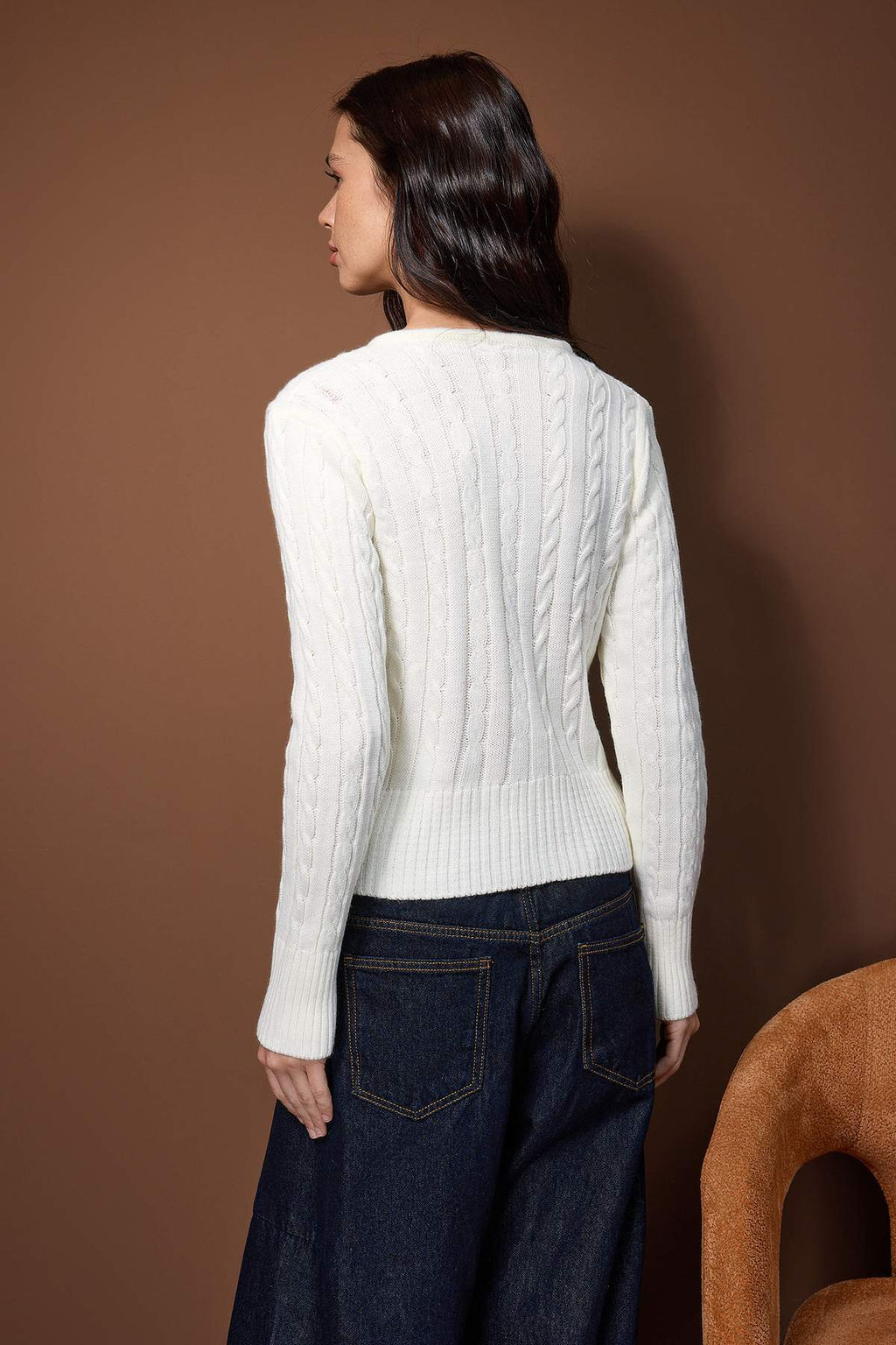 Lacivert-Ekru 2li Fitted/Vucuda Oturan Ikili Paket Triko H?rka TWOAW26HI00218