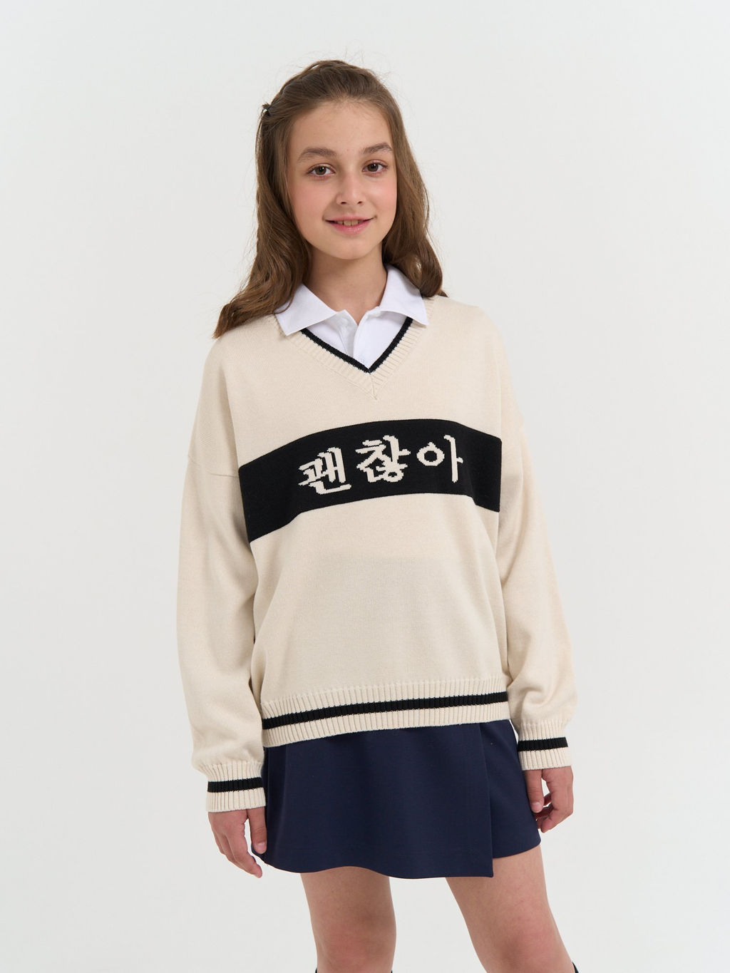 Джемпер вязаный Мне ок с принтом 7+ - Bungly фото 2