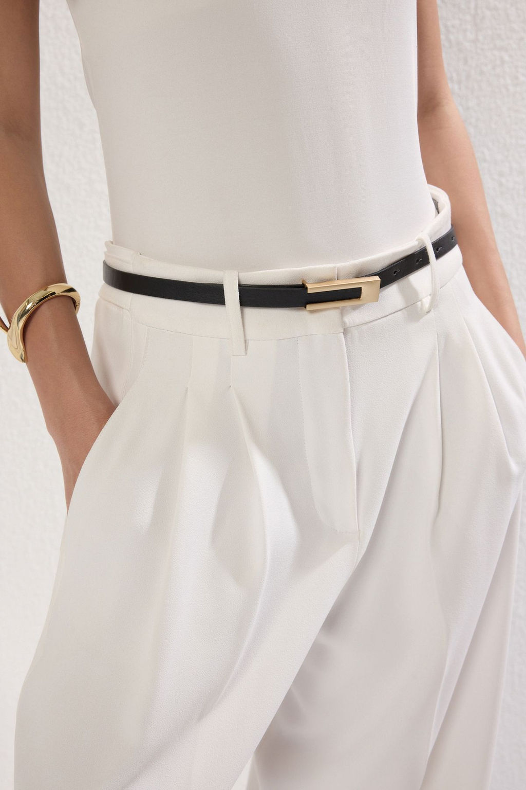 Trendyolmilla Siyah-Kahverengi 2li Paket Deri Gorunumlu Kad?n Kemer TWOSS25KE00001 фото 3