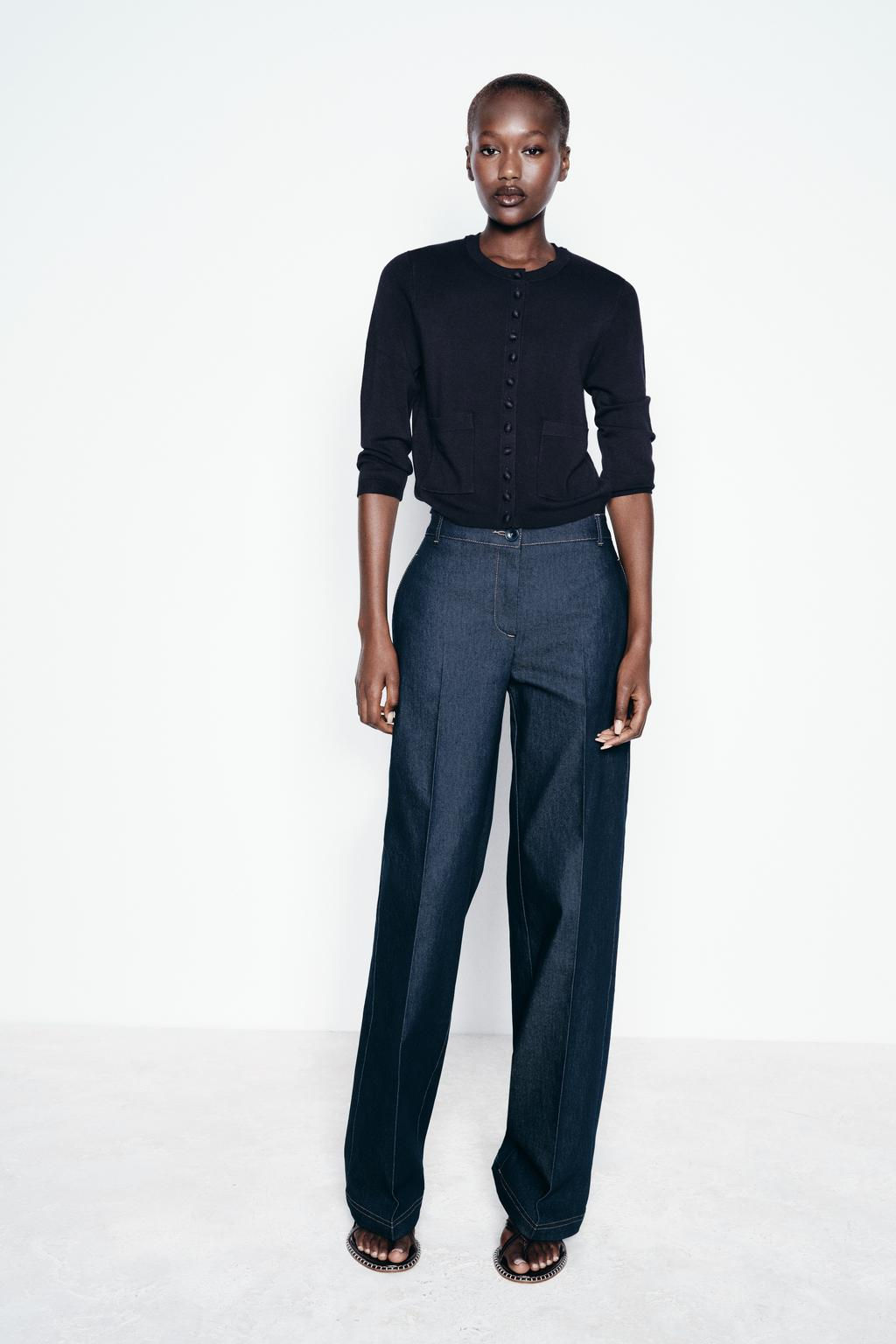 PLAIN KNIT 3/4 SLEEVE CARDIGAN - Zara фото 2