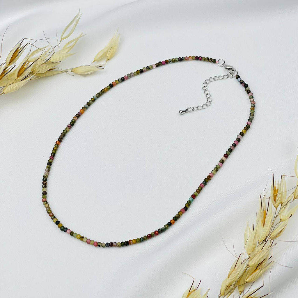 Бусы-чокер из Турмалина микс