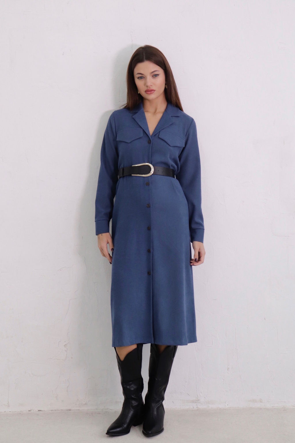 Платье-рубашка с английским воротником - Martichelli фото 252