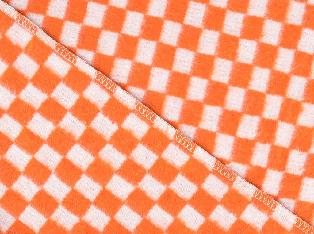 Одеяло байковое ОБ-200/1 100*140 "Клетка" цв. оранжевый (Шуя)