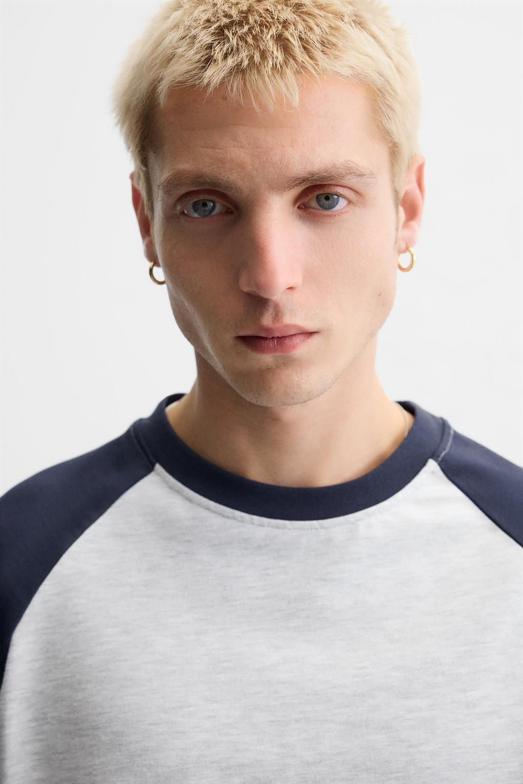 T-SHIRT WITH CONTRAST SLEEVES - Zara фото 5