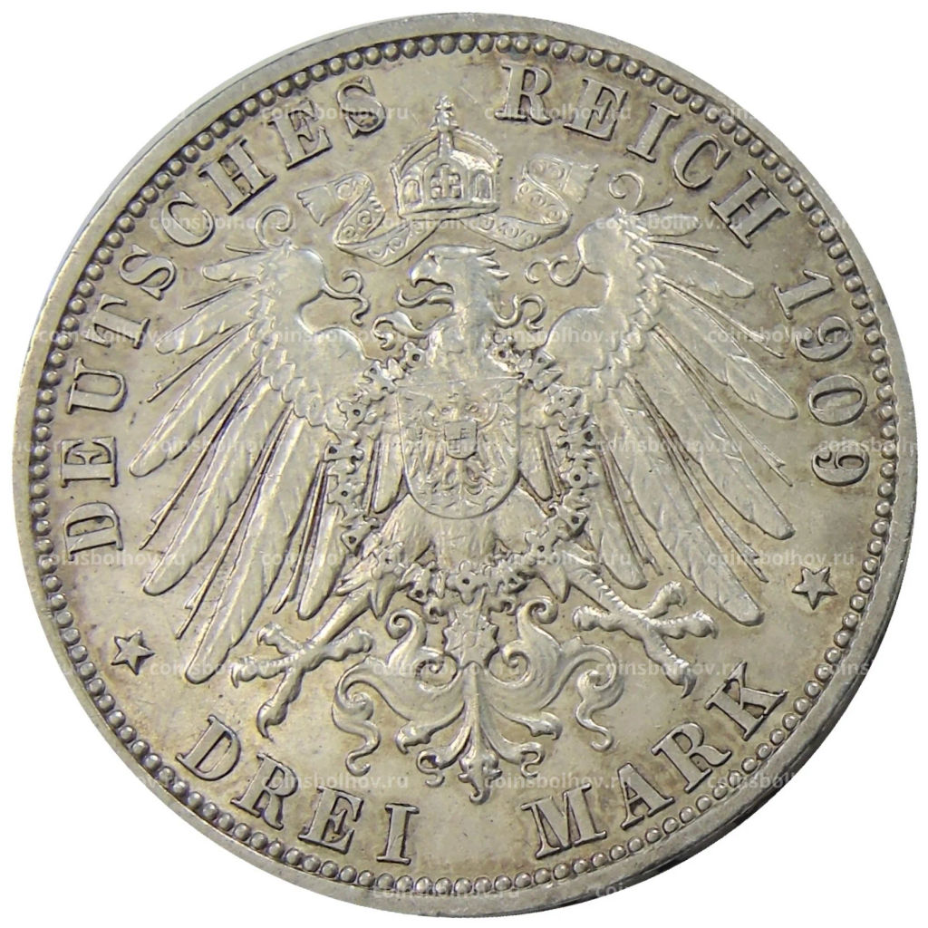3 марки 1909 года A Германия (Шварцбург-Зондерсгаузен)  Смерть Карла Гюнтера