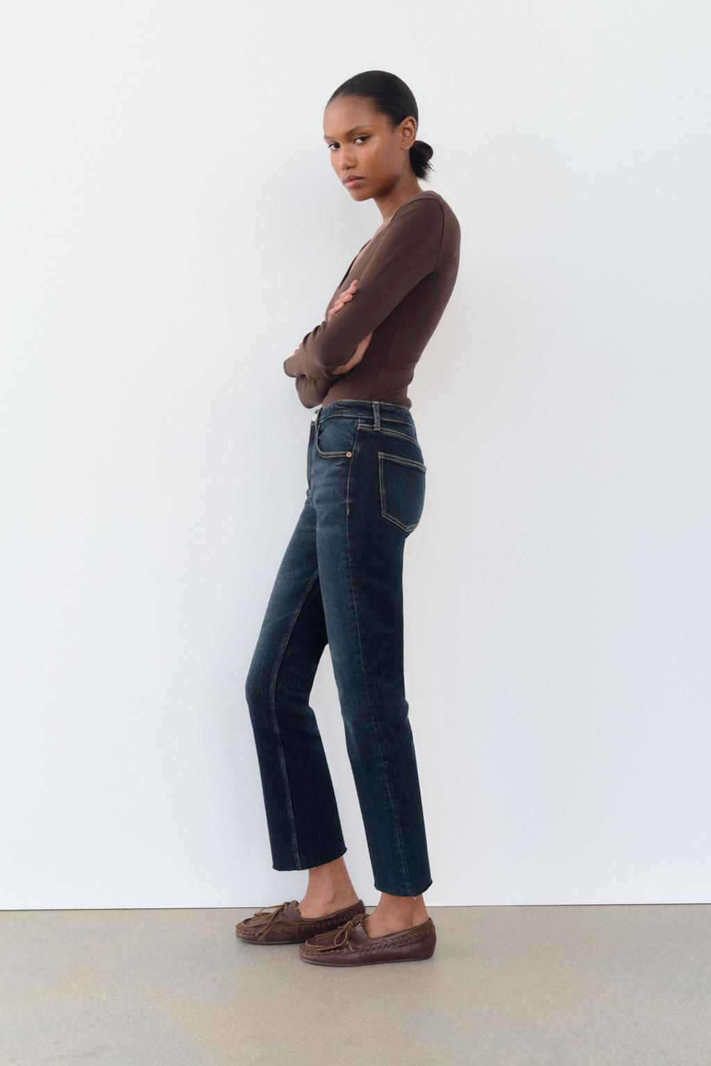 TRF CROPPED FLARE HIGH-WAIST JEANS - Zara фото 41