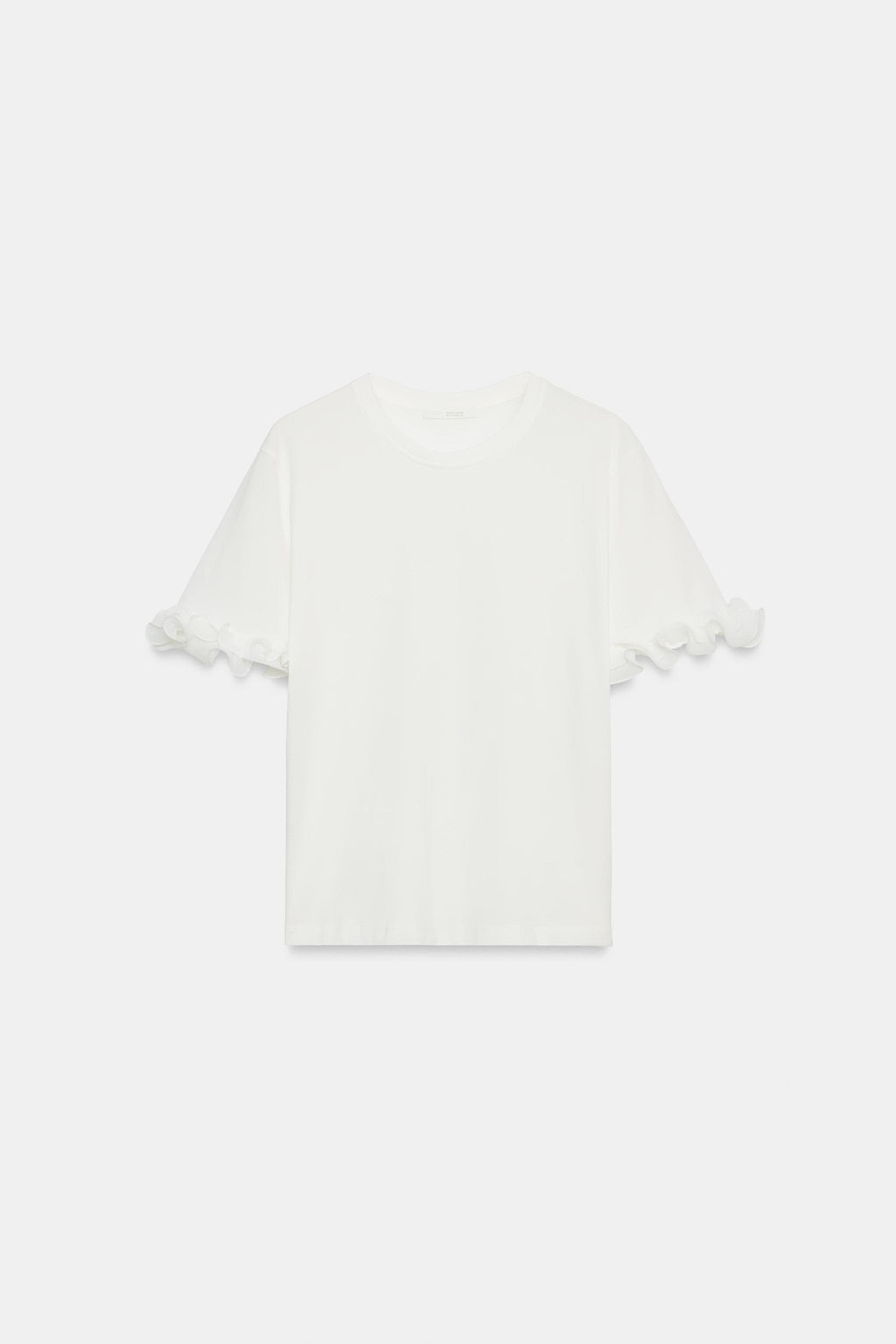 CAMISETA VOLANTES ALGOD?N / Blanco - Zara фото 5