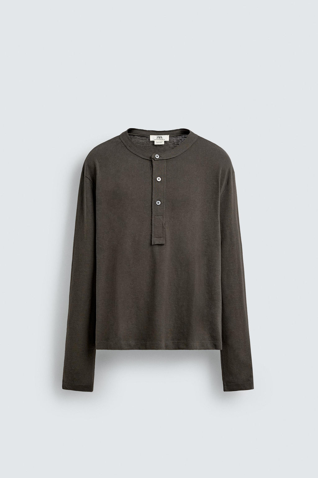 RELAXED FIT HENLEY COLLAR T-SHIRT