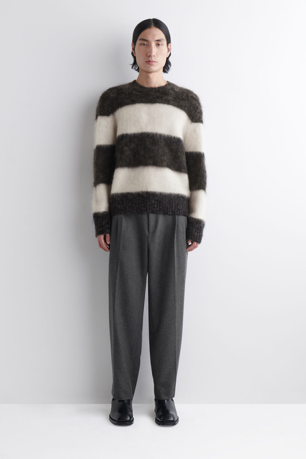 PLEATED WOOL RELAXED-FIT STRAIGHT-LEG TROUSERS - H&m фото 2