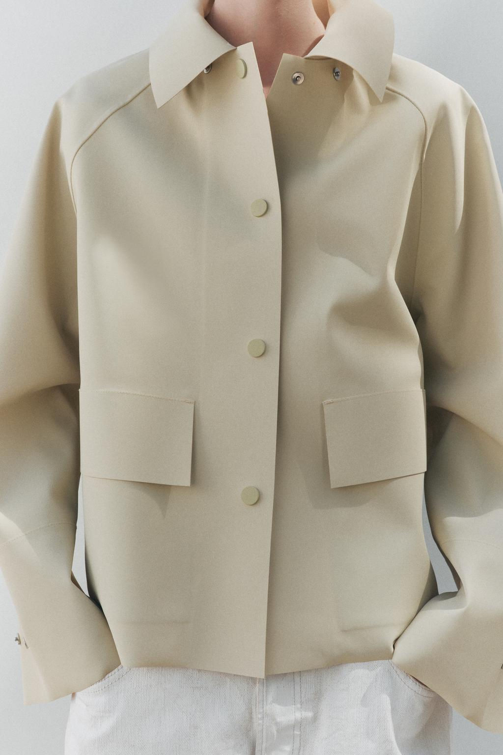 ZW COLLECTION WATER-RESISTANT RUBBERISED JACKET - Zara фото 4