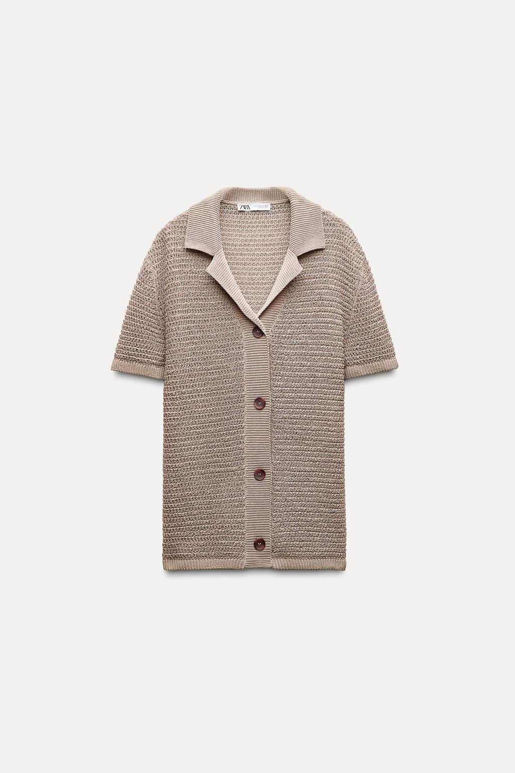 OVERSIZE KNIT POLO CARDIGAN - Zara фото 6