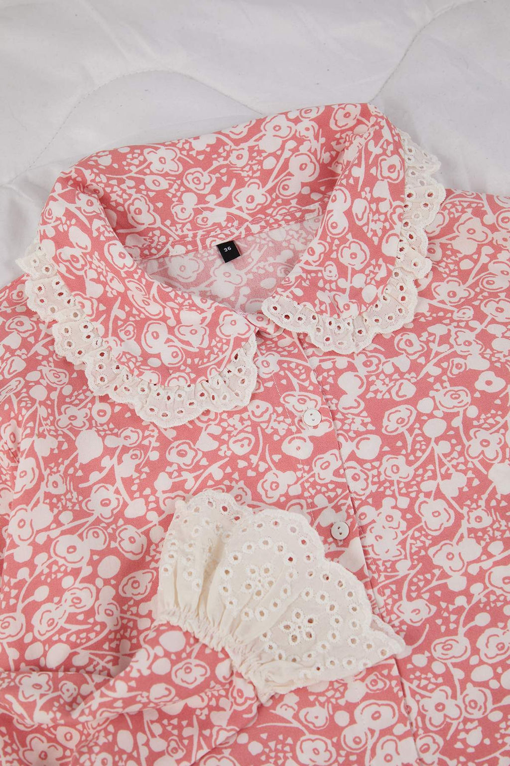 Pembe Cicekli Shally Dokuma Pijama Tak?m? THMAW26PT00185