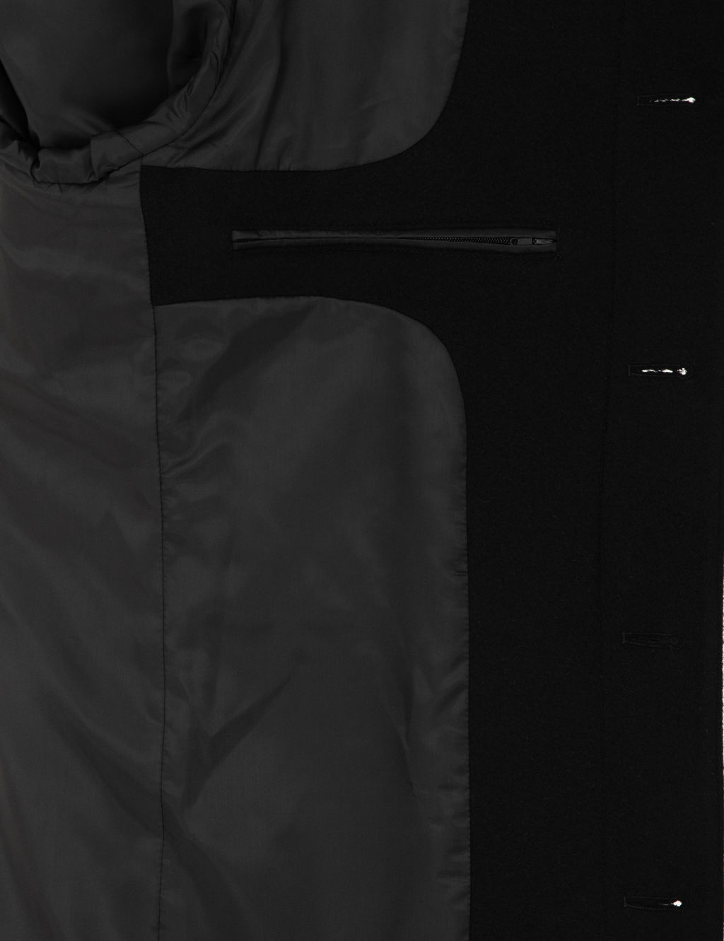 Siyah Y_n Kar___ml_ Slim Fit Palto