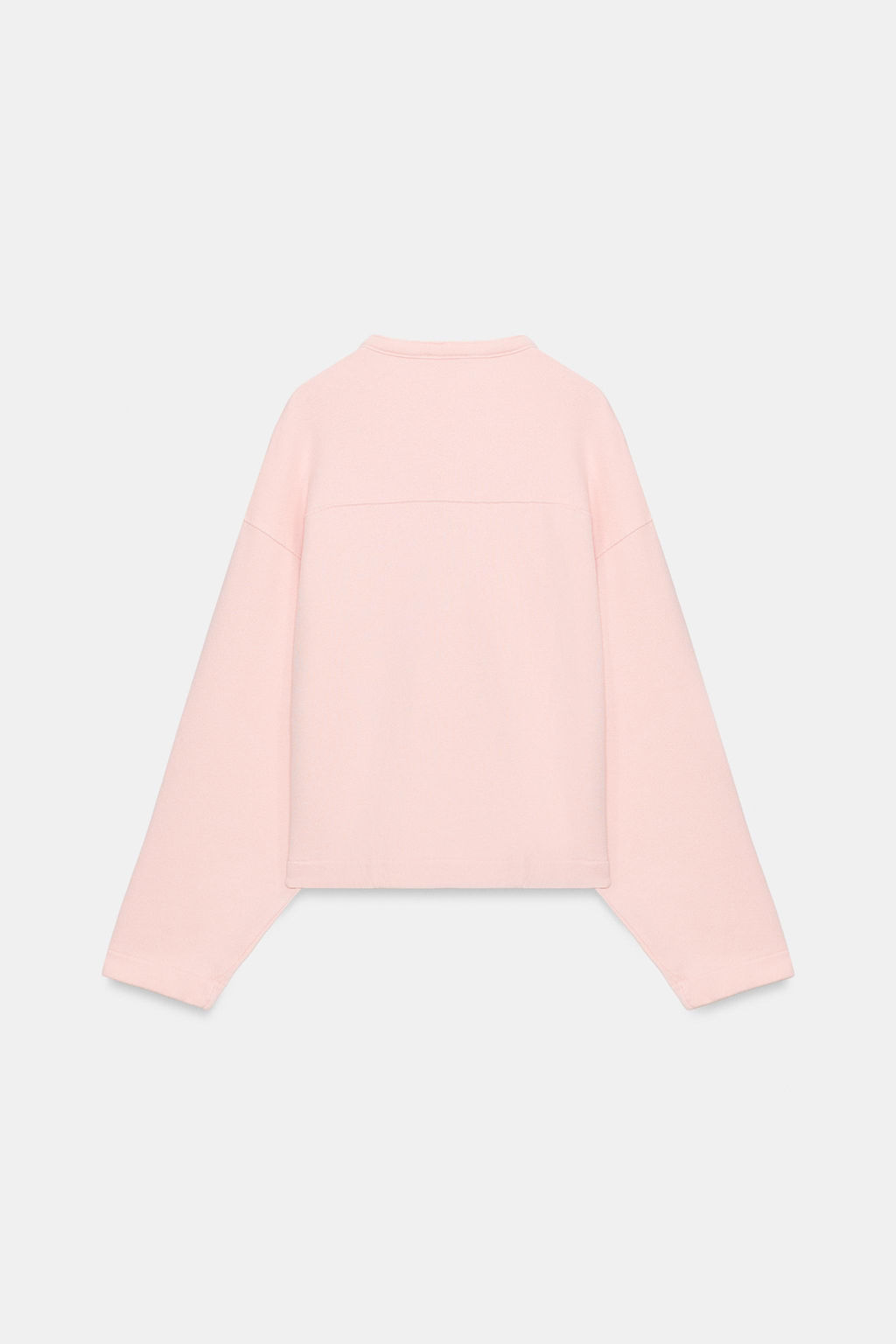 SUDADERA ESCOTE PICO ALGOD?N / Rosa pastel - Zara фото 6