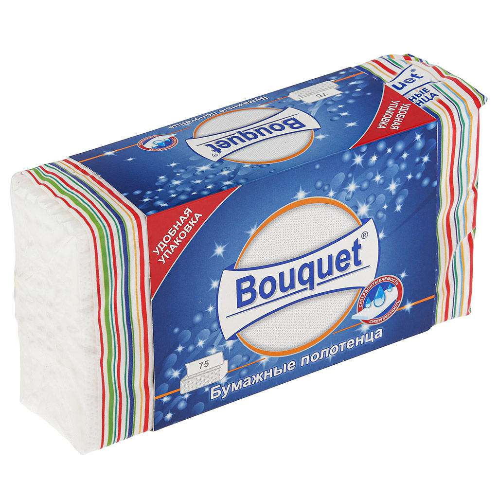 Полотенце бумажное 2-х слойное Bouquet 75л, 23х21,5см (Россия) - Домашняя мода фото 4