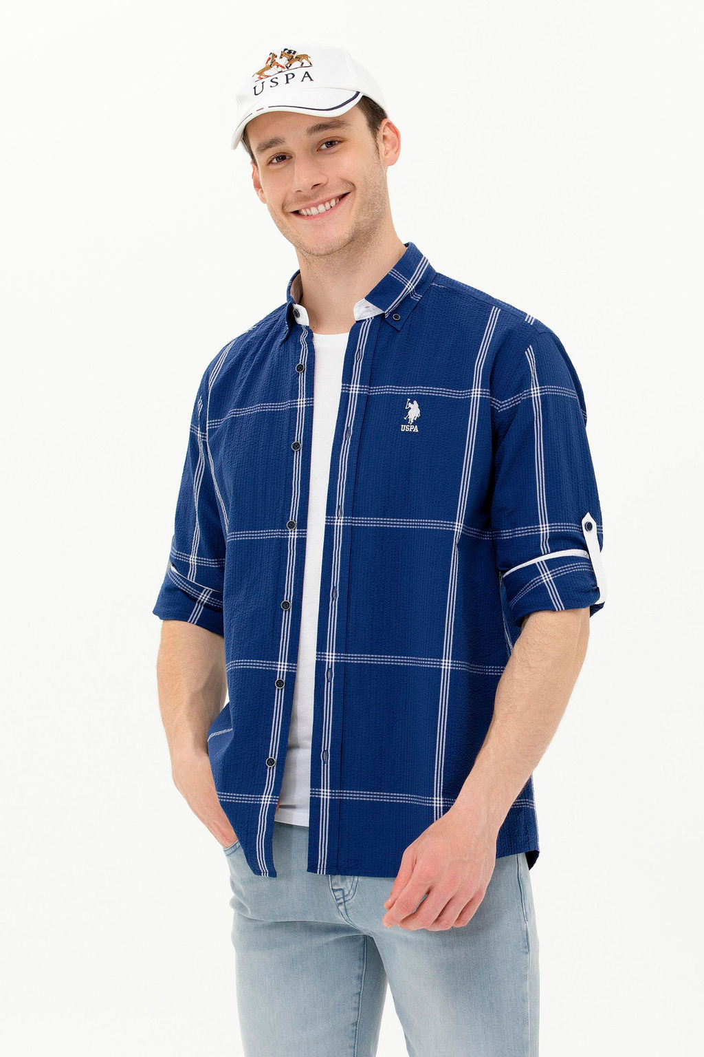 U. S. Polo Assn / Мужская темно-синяя рубашка с длинным рукавом - U.s. polo assn фото 15