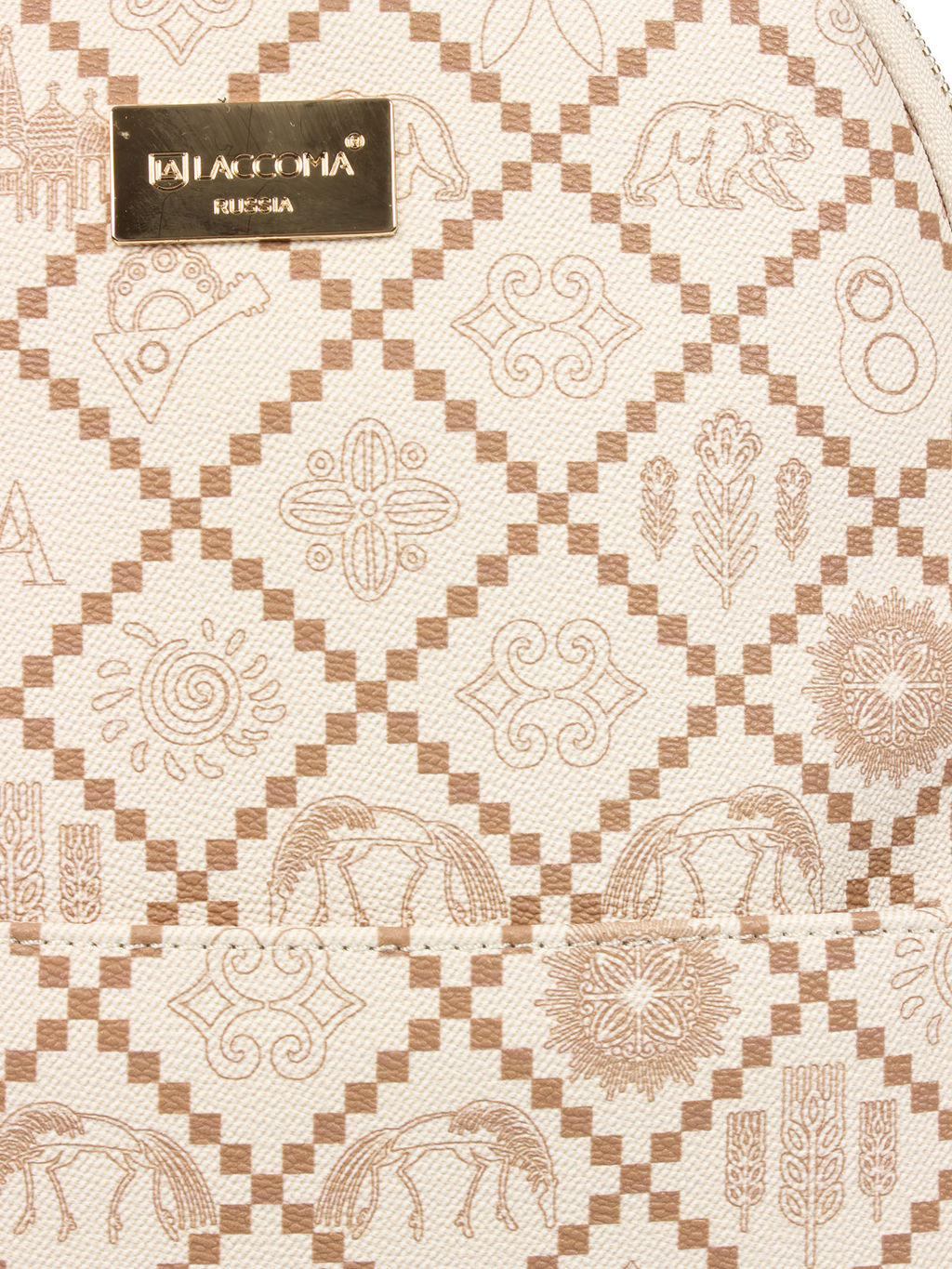 LACCOMA рюкзак АС7303-Россия-кремовый эко кожа