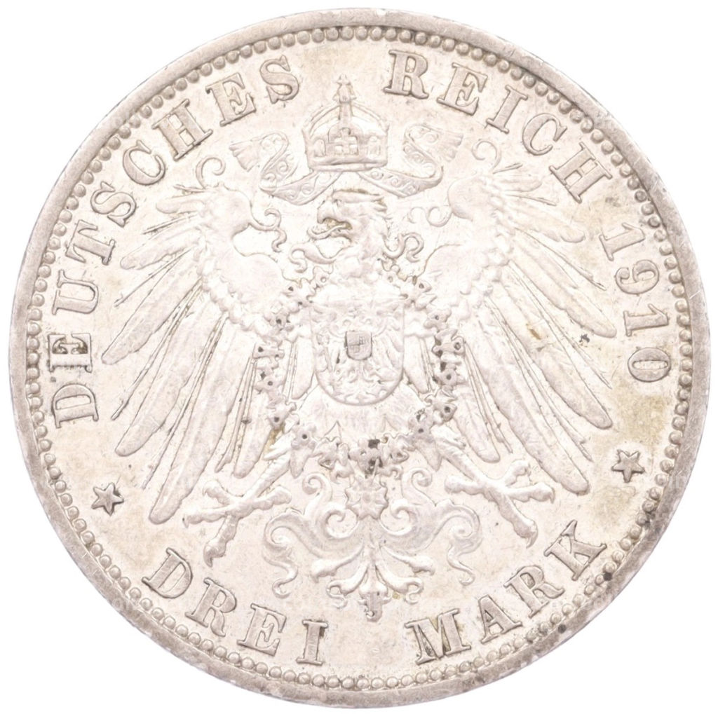 Монета 3 марки 1910 года A Германия (Пруссия)