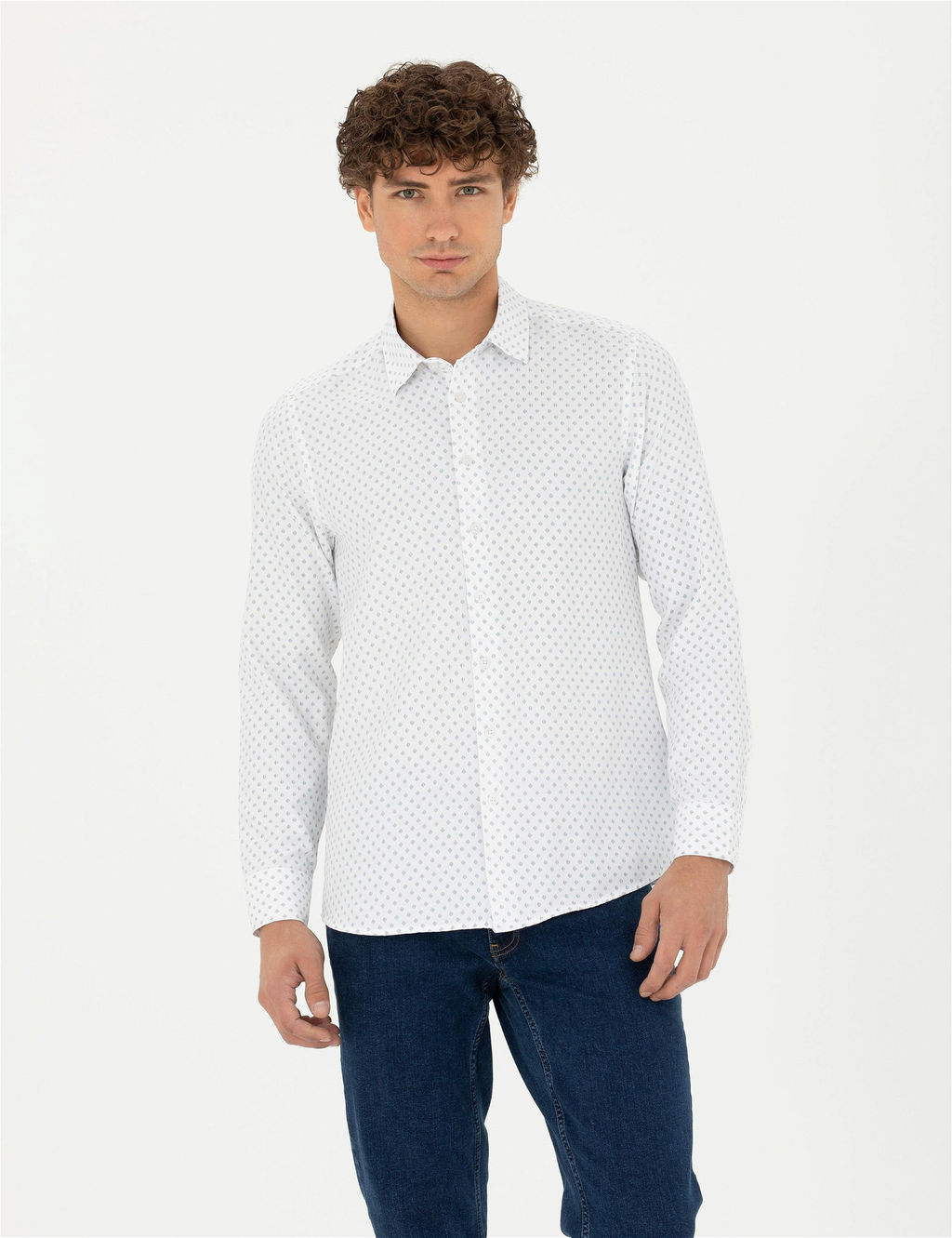 Petrol Slim Fit Uzun Kollu G_mlek