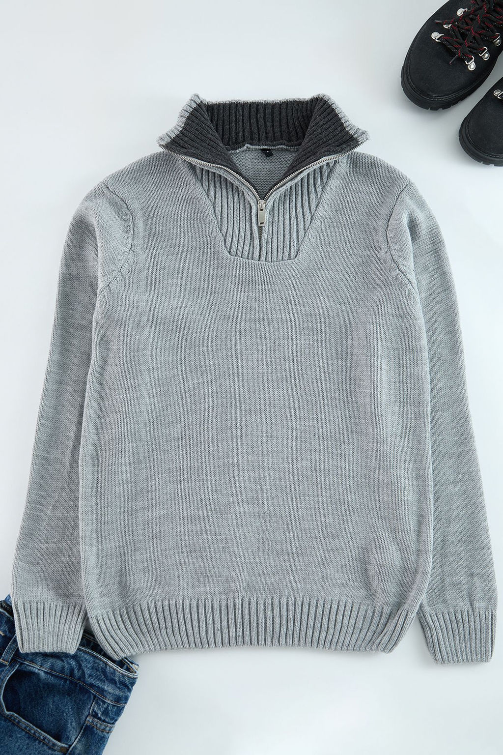 TRENDYOL MAN Lacivert Casual Regular Yar?m Bal?kc? Yaka Duz Triko Kazak TMNAW25KZ00008 - Trendyolmilla фото 9